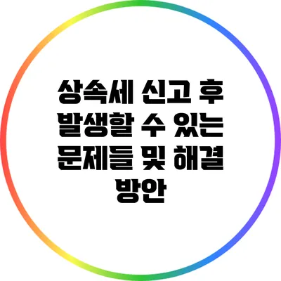 상속세 신고 후 발생할 수 있는 문제들 및 해결 방안