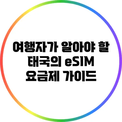 여행자가 알아야 할 태국의 eSIM 요금제 가이드