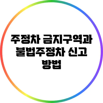 주정차 금지구역과 불법주정차 신고 방법