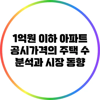 1억원 이하 아파트 공시가격의 주택 수 분석과 시장 동향