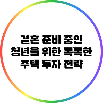 결혼 준비 중인 청년을 위한 똑똑한 주택 투자 전략