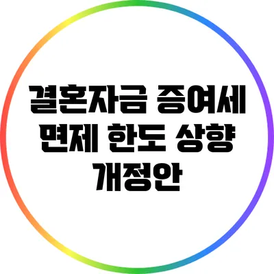 결혼자금 증여세 면제 한도 상향 개정안
