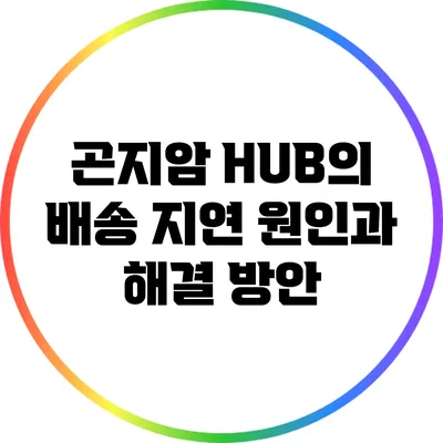 곤지암 HUB의 배송 지연 원인과 해결 방안