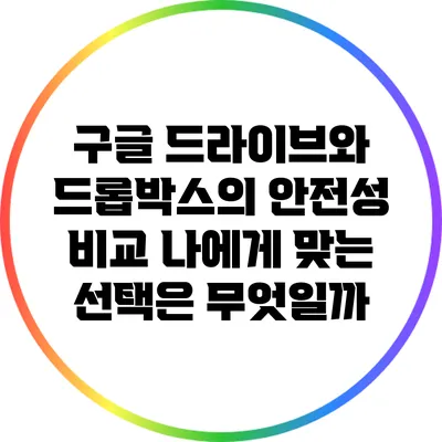 구글 드라이브와 드롭박스의 안전성 비교: 나에게 맞는 선택은 무엇일까?