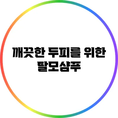 깨끗한 두피를 위한 탈모샴푸