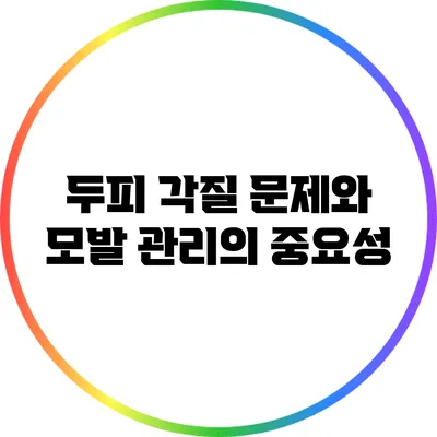 두피 각질 문제와 모발 관리의 중요성