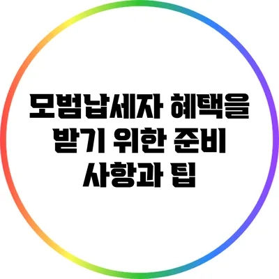 모범납세자 혜택을 받기 위한 준비 사항과 팁