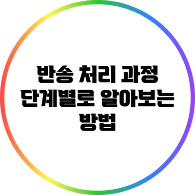 반송 처리 과정: 단계별로 알아보는 방법