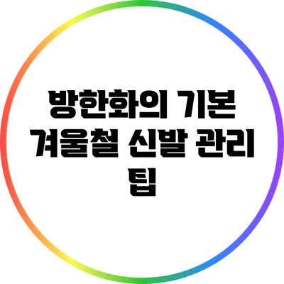 방한화의 기본: 겨울철 신발 관리 팁
