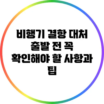 비행기 결항 대처: 출발 전 꼭 확인해야 할 사항과 팁
