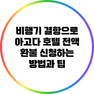 비행기 결항으로 아고다 호텔 전액 환불 신청하는 방법과 팁