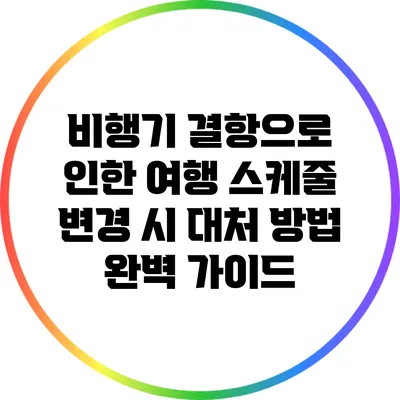 비행기 결항으로 인한 여행 스케줄 변경 시 대처 방법 완벽 가이드