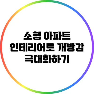 소형 아파트 인테리어로 개방감 극대화하기