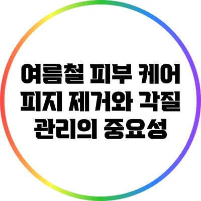 여름철 피부 케어: 피지 제거와 각질 관리의 중요성