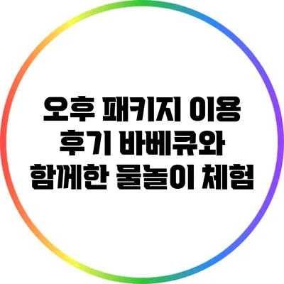 오후 패키지 이용 후기: 바베큐와 함께한 물놀이 체험