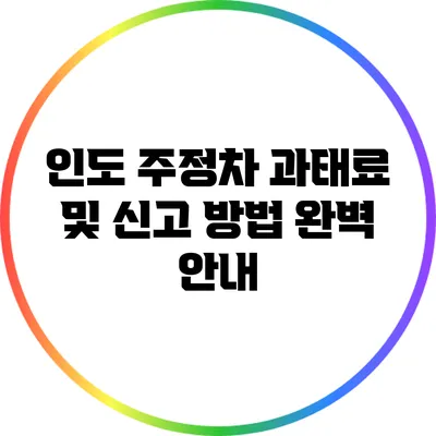 인도 주정차 과태료 및 신고 방법 완벽 안내
