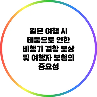 일본 여행 시 태풍으로 인한 비행기 결항 보상 및 여행자 보험의 중요성