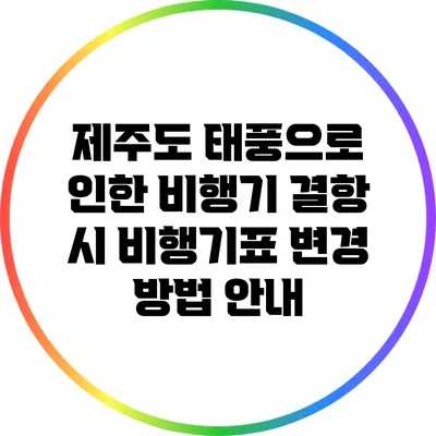 제주도 태풍으로 인한 비행기 결항 시 비행기표 변경 방법 안내