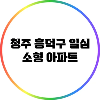 청주 흥덕구 일심 소형 아파트