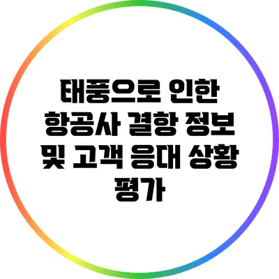 태풍으로 인한 항공사 결항 정보 및 고객 응대 상황 평가