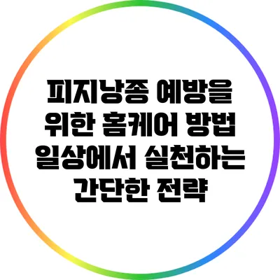피지낭종 예방을 위한 홈케어 방법: 일상에서 실천하는 간단한 전략