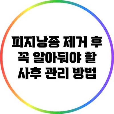 피지낭종 제거 후 꼭 알아둬야 할 사후 관리 방법