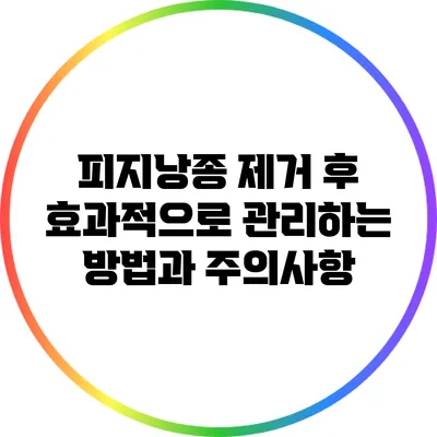 피지낭종 제거 후 효과적으로 관리하는 방법과 주의사항