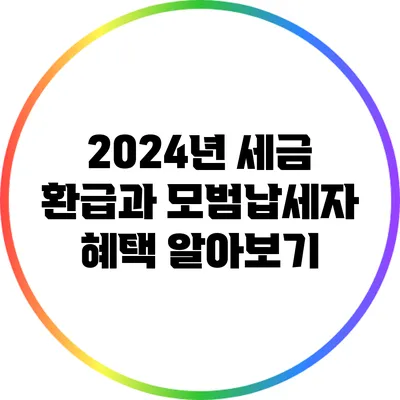 2024년 세금 환급과 모범납세자 혜택 알아보기