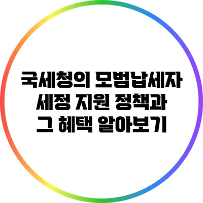 국세청의 모범납세자 세정 지원 정책과 그 혜택 알아보기