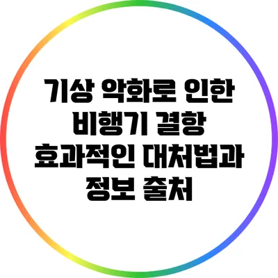 기상 악화로 인한 비행기 결항: 효과적인 대처법과 정보 출처
