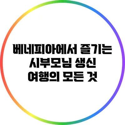 베네피아에서 즐기는 시부모님 생신 여행의 모든 것