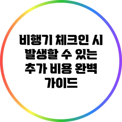 비행기 체크인 시 발생할 수 있는 추가 비용 완벽 가이드