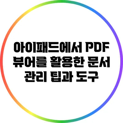 아이패드에서 PDF 뷰어를 활용한 문서 관리 팁과 도구