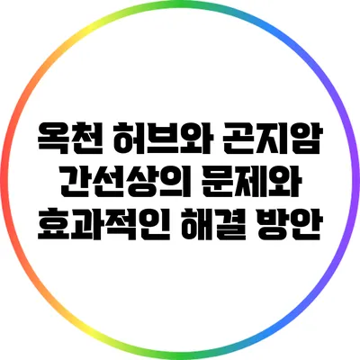 옥천 허브와 곤지암 간선상의 문제와 효과적인 해결 방안