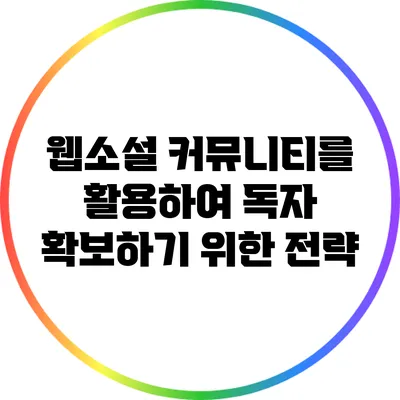 웹소설 커뮤니티를 활용하여 독자 확보하기 위한 전략