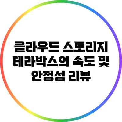클라우드 스토리지 테라박스의 속도 및 안정성 리뷰