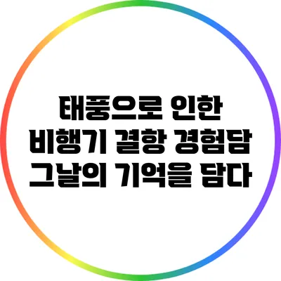 태풍으로 인한 비행기 결항 경험담: 그날의 기억을 담다