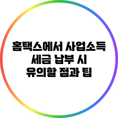 홈택스에서 사업소득 세금 납부 시 유의할 점과 팁