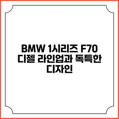 BMW 1시리즈 F70 디젤 라인업과 독특한 디자인