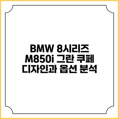 BMW 8시리즈 M850i 그란 쿠페 디자인과 옵션 분석