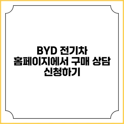 BYD 전기차 홈페이지에서 구매 상담 신청하기
