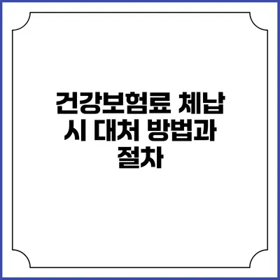 건강보험료 체납 시 대처 방법과 절차