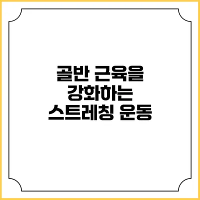 골반 근육을 강화하는 스트레칭 운동