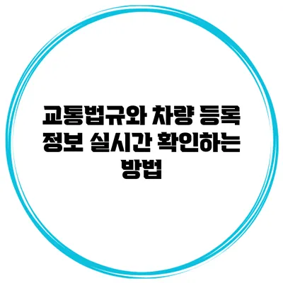 교통법규와 차량 등록 정보 실시간 확인하는 방법