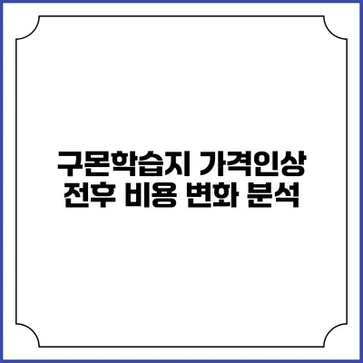 구몬학습지 가격인상 전후 비용 변화 분석