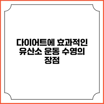 다이어트에 효과적인 유산소 운동 수영의 장점