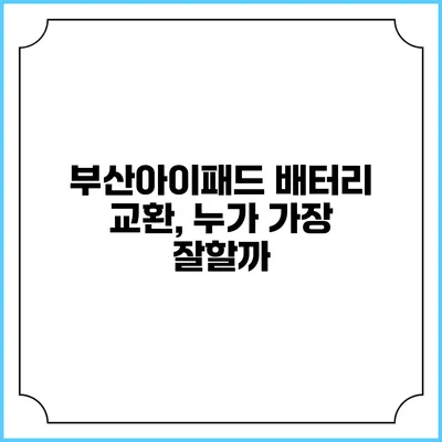 부산아이패드 배터리 교환, 누가 가장 잘할까?