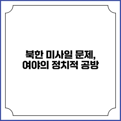 북한 미사일 문제, 여야의 정치적 공방