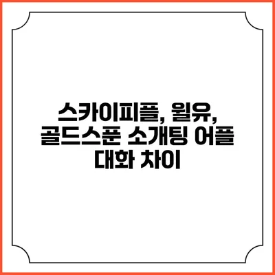 스카이피플, 윌유, 골드스푼 소개팅 어플 대화 차이