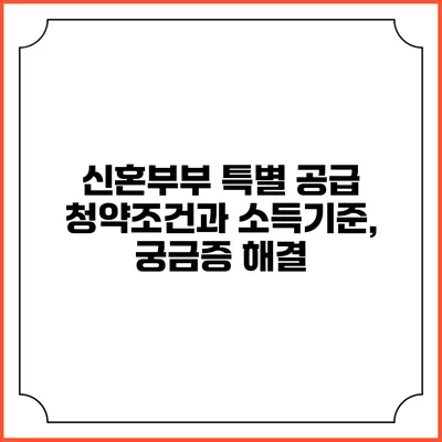 신혼부부 특별 공급 청약조건과 소득기준, 궁금증 해결